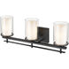 Huderson 3 Light 23 inch Matte Black Vanity Light Wall Light